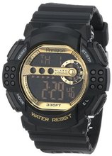 Armitron Sport 40/8270GBLK Large Gold Accented Black Resin Strap Digital Chronograph