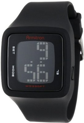 Armitron Sport 40/8294BLK Square Black Resin Strap Digital