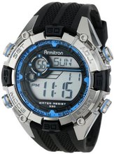 Armitron Sport 40/8300BLU Blue and Silver-Tone Accented Black Resin Strap Chronograph Digital