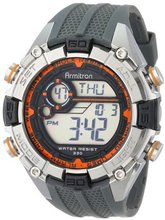 Armitron Sport 40/8300ORG Orange and Silver-Tone Accented Grey Resin Strap Chronograph Digital