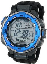 Armitron Sport 40/8301BLU Blue and Silver-Tone Accented Black Resin Strap Chronograph Digital