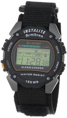 Armitron Sport 406623 Chronograph Round Gray and Black Nylon Strap Digital