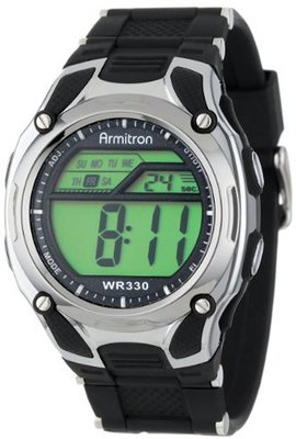 Armitron Sport 408125BLK Chronograph Black Strap Digital Display