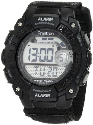 Armitron Sport 408236BLK Chronograph Black Resin Digital