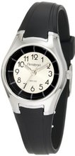Armitron Sport Unisex 256405BLK Silver-Tone Easy-to-Read Black Analog