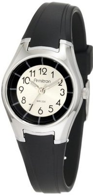 Armitron Sport Unisex 256405BLK Silver-Tone Easy-to-Read Black Analog