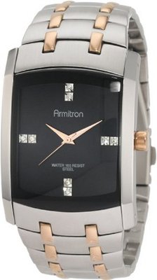 Armitron 20/4507BKRG Swarovski Crystal Dial Rosegold-Tone and Silver-Tone Bracelet