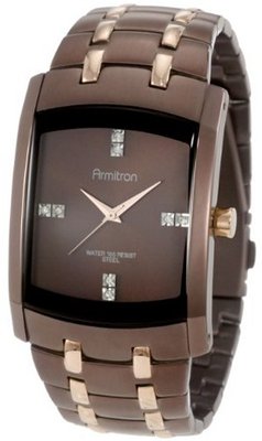 Armitron 20/4507BNRG Swarovski Crystal Dial Brown Ion-Plated and Rosegold-Tone Bracelet