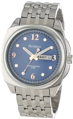 Armitron 20/4872BLSV Blue Dial Silver-Tone Day-Date Bracelet
