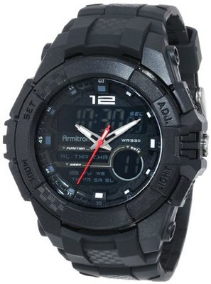 Armitron 20/4942BLK Chronograph Sport Large Black Resin Strap Digital