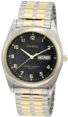 Armitron 201143 Round Easy to Read Black Dial Two-Tone Expansion Band