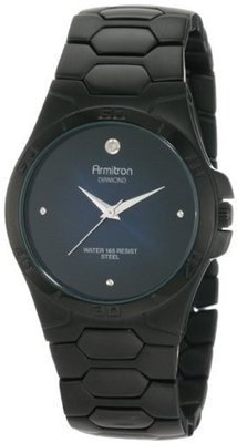 Armitron 204213DBTI Diamond Accented Black Ion-Plated Stainless-Steel Dress