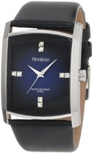 Armitron 204604DBSVBK Dress Swarovski Crystal Accented Silver-Tone Black Leather Strap