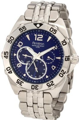 Armitron 204664BLSV Silver-Tone Stainless-Steel Multi-Function Blue Dial Sport