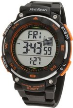 Armitron 40/8254ORG Black Strap Orange Accented Digital Chronograph Sport