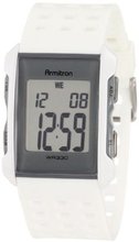 Armitron 408177WHT Square Chronograph White Resin Digital Sport