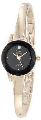 Armitron 75/2433BKGP [Amazon Exclusive] Diamond-Accented Dial Gold-Tone Bangle Dress