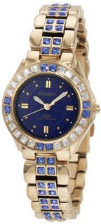 Armitron 75/3689BLGP Sapphire Colored Swarovski Crystal Accented Gold-Tone