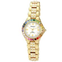 Armitron 75/3689MPGPRB Multi-Color Swarovski Crystal Accented Gold-Tone Bracelet