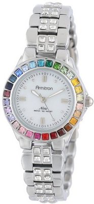 Armitron 75/3689MPSVRB Multi-Color Swarovski Crystal Accented Silver-Tone Bracelet