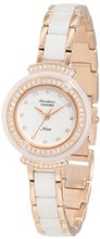 Armitron 75/5038WTRG Swarovski Crystal Accented White Ceramic Link Rosegold-Tone Bracelet