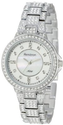 Armitron 75/5173MPSV Swarovski Crystal Accented Silver-Tone Bracelet