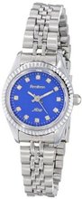 Armitron 75/5179BLSV Swarovski Crystal Accented Blue Dial Silver-Tone Bracelet