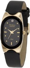 Armitron 752942BLK NOW Diamond Accented Gold-Tone Black Leather Dress