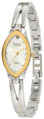 Armitron 753023SIL NOW Diamond Accented Two-Tone Bangle Dress