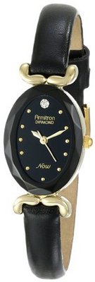Armitron 753248BKBK NOW Diamond Accented Gold-Tone Black Leather
