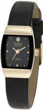 Armitron 753594BKBK NOW Diamond Accented Gold-Tone Black Leather Dress