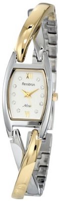 Armitron 753865SVTT Swarovski Crystal NOW Two-Tone Crossover Bangle Bracelet
