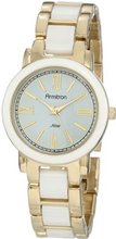 Armitron NOW 753877WTGP Gold-Tone and White Ceramic Dress