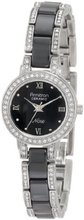 Armitron NOW 753919BKSV Swarovski Crystal Accented Silver-Tone and Black Ceramic
