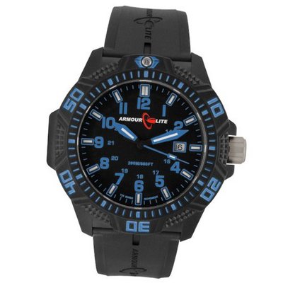 Armourlite Blue Caliber Series Tritium Black NBR Band