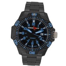 Armourlite Blue Caliber Series Tritium Black PVD Band