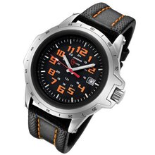 Armourlite ColorBurst Orange Tritium Leather Band