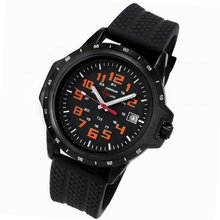 Armourlite ColorBurst Shatterproof Scratch Resistant Glass Orange Tritium 10 yr battery w/ Black Rubber Band AL216-R