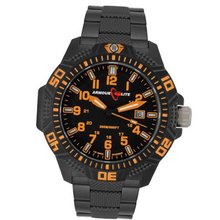 Armourlite Orange Caliber Series Tritium Polycarbon Black PVD Band