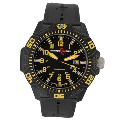 Armourlite Yellow Caliber Series Polycarbon Tritium Black NBR Band