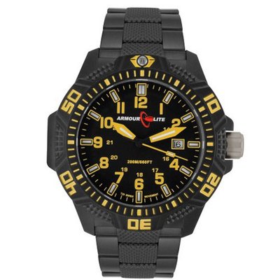 Armourlite Yellow Caliber Series Polycarbon Tritium Black PVD Band