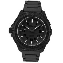 Isobrite T100 Eclipse Green, Blue & Orange Tritium Black Polyurethane Band