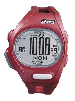 Asics Unisex Race CQAR0203 Red Polyurethane Quartz with Digital Dial