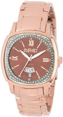 August Steiner AS8016RG Day Date Diamond Swiss Quartz Bracelet