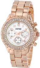August Steiner AS8031RG Crystal Mother-Of-Pearl Chronograph Bracelet