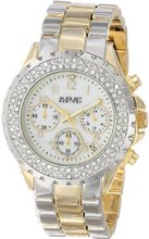 August Steiner AS8031TTG Crystal Mother-Of-Pearl Chronograph Bracelet
