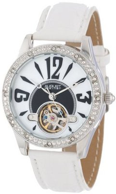 August Steiner AS8034WT Crystal Skeleton Strap