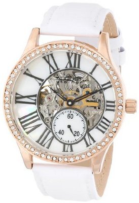 August Steiner AS8035WT Crystal Skeleton Automatic Strap