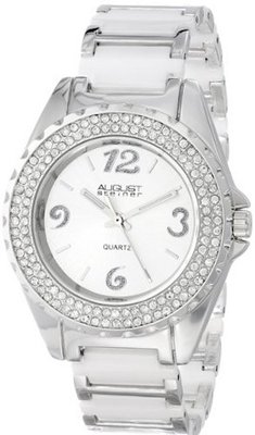 August Steiner AS8036WT Quartz Crystal Ceramic Bracelet