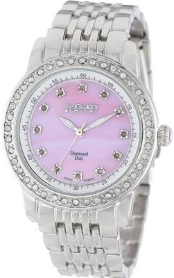 August Steiner AS8045PK Diamond and Crystal Swiss Quartz Bracelet